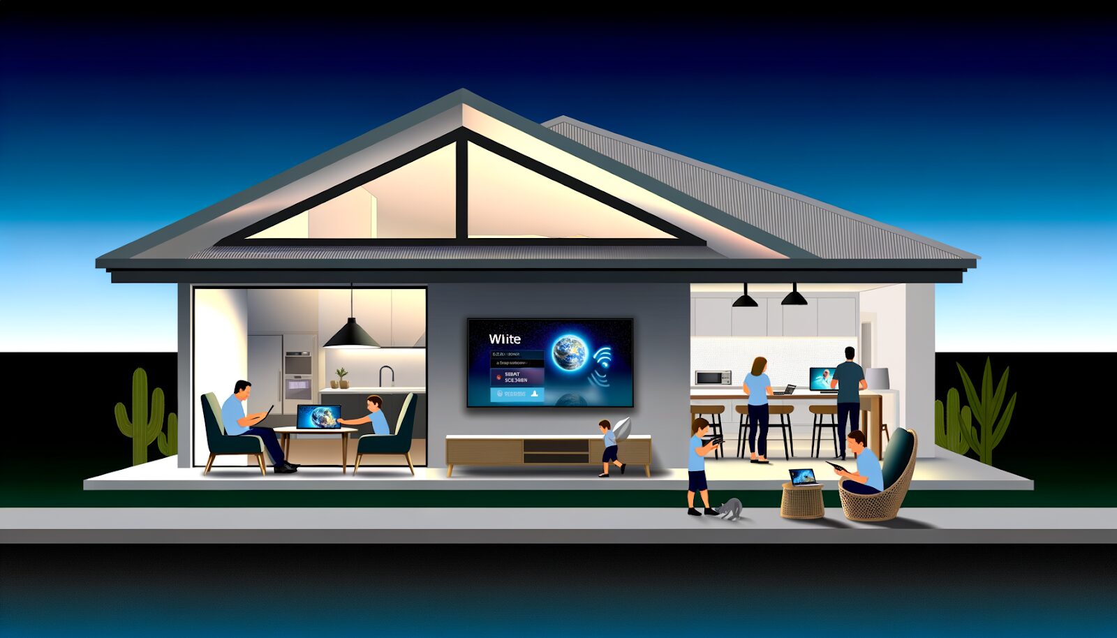 Evening at Home with Fast NBN Connection