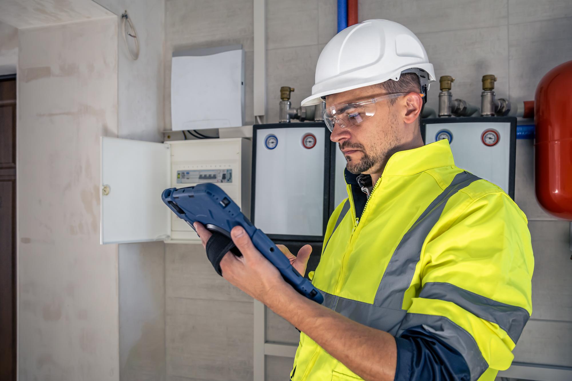 Technician Installing NBN Equipment in a Modern Home