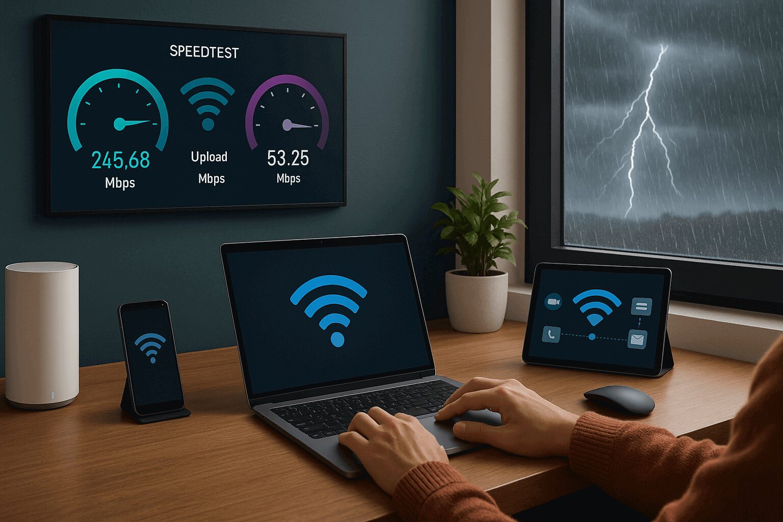 Home Office Demonstrating NBN Performance During Storms